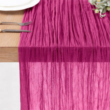 Load image into Gallery viewer, Voile Champray Table Runner Wedding Party Decoration Pleated Table Runner Tablecloth