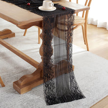 Load image into Gallery viewer, French Romantic White Black Lace Table Runner Wedding Decoration Tablecloth