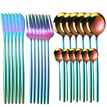 Load image into Gallery viewer, Supply Stainless Steel Knife and Forks 24-Piece Portuguese Tableware Golden Set Creative Western Food Steak Knife, Fork and Spoon