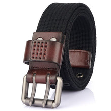 Load image into Gallery viewer, Thick Canvas Men's Double Pin Buckle Belt Jeans Casual Inner Belt