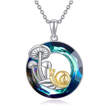 Load image into Gallery viewer, Round Crystal Mushroom Necklace Snail Pendant Necklace Jewelry Gift