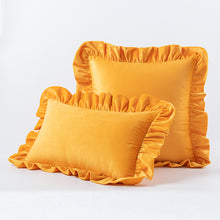 Load image into Gallery viewer, Ruffled Solid Color Pillow Cover Velvet Sofa Home Soft Backrest Cushion Cover