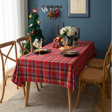 Load image into Gallery viewer, Christmas Holiday Tablecloth Red Plaid Rectangular Tablecloth