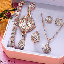 Load image into Gallery viewer, Women's Watch Luxury Boutique Steel Belt Small Dial Watch Bracelet Necklace Set