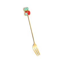 Load image into Gallery viewer, Q Christmas Gift Creative Small Spoon Golden Elk Cartoon Fruit Fork Christmas Tree Old Man Dessert Coffee Spoon