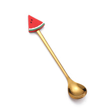 Load image into Gallery viewer, Fruit Fork Cute Children's Tableware Watermelon Spoon Doll Cake Dessert Fork Stainless Steel Coffee Spoon