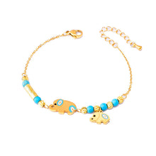 Load image into Gallery viewer, Ornament Cartoon Animal Bracelet Golden Lucky Beads Lucky Elephant Turtle Pendant Titanium Steel Bracelet Does Not Fade