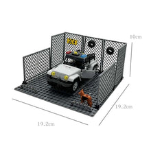 Load image into Gallery viewer, MOC Small Particle Building Blocks Garage Car Parking Place Meshes of Fence Military Wheels