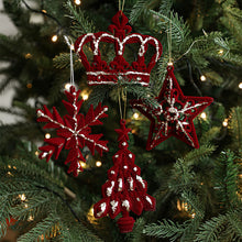 Load image into Gallery viewer, Flocking material Christmas pendant Holiday decoration Snowflake pendant Christmas tree pendant