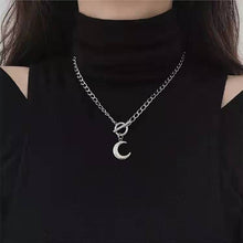 Load image into Gallery viewer, Harajuku OT Buckle Moon Punk Disco Necklace Retro Street Dark Cold Wind