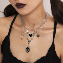 Load image into Gallery viewer, Dark Punk Necklace Set Heart Wings Pendant Neck Accessories Sword-Shaped Halloween Necklace