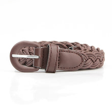 Load image into Gallery viewer, Woven Belt Pu Iron Button Fashionable All-Match Shirt Dress Decoration Belt