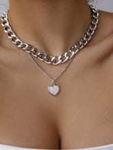 Load image into Gallery viewer, Double Layers Loving Heart Fritillary Pendant Necklace Women's Punk Style Hip Hop Female Choker Jewelry Set