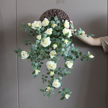 Load image into Gallery viewer, Artificial Rose Vine Indoor Home Decoration Fake Flower Rattan Wall Hanging Green Plant