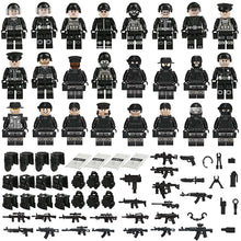 Load image into Gallery viewer, MOC Military Police Building Block Set Black SWAT Small Particle Assembly Doll Toy Toy Bag