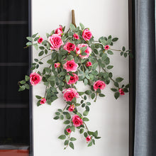 Load image into Gallery viewer, Artificial Rose Vine Indoor Home Decoration Fake Flower Rattan Wall Hanging Green Plant