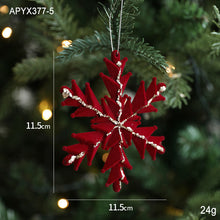 Load image into Gallery viewer, Flocking material Christmas pendant Holiday decoration Snowflake pendant Christmas tree pendant