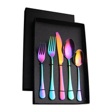 Load image into Gallery viewer, Stainless Steel Tableware Gift Set 5 Components Western Food Knife, Fork and Spoon 20-Piece Set
