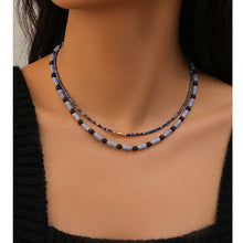 Load image into Gallery viewer, New Retro Lapis Lazuli Color Beaded Necklace Women's Simple Fashion Short Necklace
