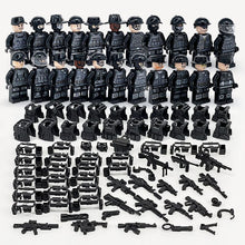 Load image into Gallery viewer, MOC Military Police Building Block Set Black SWAT Small Particle Assembly Doll Toy Toy Bag