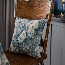 Load image into Gallery viewer, Blue Jacquard Table Cloth American Oil Painting Thick Tablecloth Blue Flower Kitchen Table Cloth