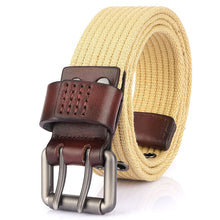 Load image into Gallery viewer, Thick Canvas Men's Double Pin Buckle Belt Jeans Casual Inner Belt