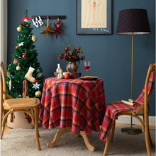 Load image into Gallery viewer, Christmas Plaid Table Cloth Ins Style Nordic Retro round Tablecloth American Plaid Tablecloth Coffee Table Cover Cloth