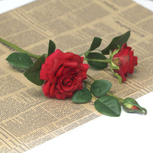 Load image into Gallery viewer, 3 Heads Laminated Curling Artificial Rose Home Decoration Desktop Simulation Flower