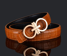 Load image into Gallery viewer, Pattern Fashion Men's and Women's Belt Business Smooth Buckle Pant Belt