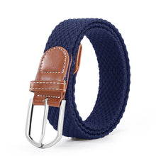 Load image into Gallery viewer, Hole Pin Buckle Belt Women's Canvas Elastic Waistband Casual Stretch Woven Leather Belt