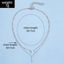 Load image into Gallery viewer, Rhinestone Water Drop Women's Necklace Strip Double-Layer Pendant Simple Necklace