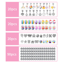 Load image into Gallery viewer, 165PCs Beaded Unicorn Children's Bracelet Handmade DIY Rubber Headband Head Rope