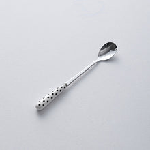 Load image into Gallery viewer, Chaobai Ceramic Hepburn Style Tableware Knife, Fork and Spoon Niche Polka Dot Stainless Steel Tableware Creative High-Looking Fruit Knife and Fork