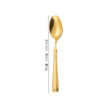 Load image into Gallery viewer, Gold Wheat Knife, Fork and Spoon Four-Piece European-Style Relief Western Food Knife and Fork Western Tableware Gift Set