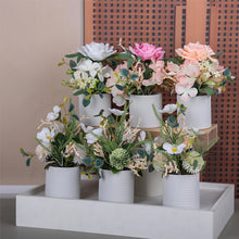 Load image into Gallery viewer, Artificial Green Plant Pot Cylindrical Pulp Cement Pot Combination Home Desktop Pot Simulation Bonsai