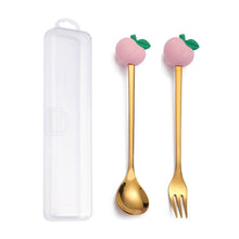 Load image into Gallery viewer, Q Christmas Dessert Spork Set Cute Doll Dessert Spoon Cartoon Tableware Fruit Fork Portable Coffee Spoon