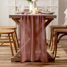 Load image into Gallery viewer, Chiffon table runner white wedding simple hotel table Party party decoration tablecloth Table Runner