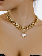 Load image into Gallery viewer, Double Layers Loving Heart Fritillary Pendant Necklace Women's Punk Style Hip Hop Female Choker Jewelry Set