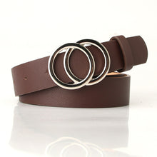 Load image into Gallery viewer, Women's Cross-Border Trendy Double Ring Buckle Belt Fashionable Simple Women's Ins Style Wide Belt