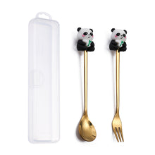 Load image into Gallery viewer, Q Christmas Dessert Spork Set Cute Doll Dessert Spoon Cartoon Tableware Fruit Fork Portable Coffee Spoon