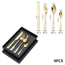 Load image into Gallery viewer, No Stainless Steel Tableware Knife, Fork and Spoon Suit Stainless Steel Knife, Fork and Spoon Gift Box 4-Piece Set 24-Piece Set