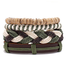 Load image into Gallery viewer, European And American Popular Ornament Personalized Woven Multi-Layer Hemp Rope Bracelet Wrist String Simple Diy4-Piece Leather Bracelet