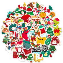 Load image into Gallery viewer, 50 Christmas Stickers New Santa Claus Stickers Snowflake Decoration Scene Sticker Decoration