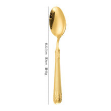 Load image into Gallery viewer, Gold Wheat Knife, Fork and Spoon Four-Piece European-Style Relief Western Food Knife and Fork Western Tableware Gift Set