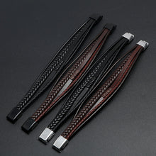 Load image into Gallery viewer, Ornament Simple Handmade Woven Multi-Layer Leather Bracelet European and American Fashion Popular Jewelry Men's Bracelet