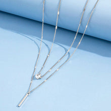 Load image into Gallery viewer, Rhinestone Water Drop Women's Necklace Strip Double-Layer Pendant Simple Necklace