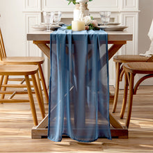 Load image into Gallery viewer, Chiffon table runner white wedding simple hotel table Party party decoration tablecloth Table Runner