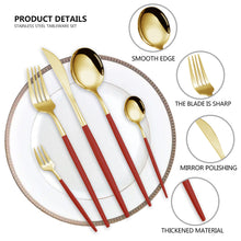 Load image into Gallery viewer, Stainless Steel Tableware Set Portuguese Steak Knife, Fork and Spoon 5 Components 30-Piece Set Color Box Packaging