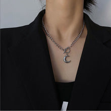 Load image into Gallery viewer, Harajuku OT Buckle Moon Punk Disco Necklace Retro Street Dark Cold Wind