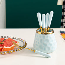 Load image into Gallery viewer, Household Stainless Steel High-End Affordable Luxury Fruit Spork Set Cake Fork Dessert Fork Storage Tank Tableware Fork Spoon